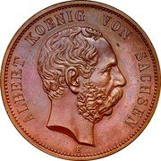 Germany 5 Mark 1889 KM# 1249A Saxony-Albertine / Kingdom / Reform Coinage coin obverse