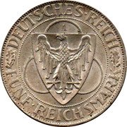 Germany 5 Reichsmark 1930 A KM# 71 Reichsmark Coinage coin obverse Germany 5 Reichsmark 1930 A KM# 71 Reichsmark Coinage coin obverse