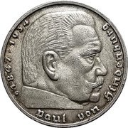 Germany 5 Reichsmark 1937 G KM# 94 Third Reich / Standard Coinage coin reverse Germany 5 Reichsmark 1937 G KM# 94 Third Reich / Standard Coinage coin reverse
