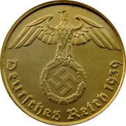 Germany 5 Reichspfennig 1939 A KM# 91 Third Reich / Standard Coinage coin obverse Germany 5 Reichspfennig 1939 A KM# 91 Third Reich / Standard Coinage coin obverse