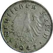 Germany 5 Reichspfennig 1947 A KM# A105 Post WWII Coinage coin obverse Germany 5 Reichspfennig 1947 A KM# A105 Post WWII Coinage coin obverse