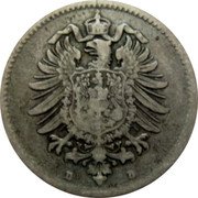 Germany 50 Pfennig 1876 D KM# 6 Standard Coinage coin reverse Germany 50 Pfennig 1876 D KM# 6 Standard Coinage coin reverse