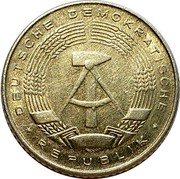 Germany 50 Pfennig 1973 A KM# 12.2 Democratic Republic / Standard Coinage coin obverse Germany 50 Pfennig 1973 A KM# 12.2 Democratic Republic / Standard Coinage coin obverse
