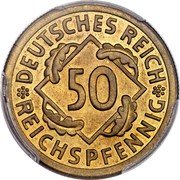 Germany 50 Reichspfennig 1924 G KM# 41 Reichsmark Coinage coin obverse