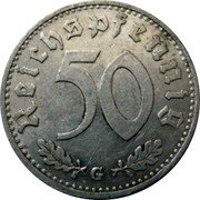 Germany 50 Reichspfennig 1935 G KM# 87 Third Reich / Standard Coinage coin reverse