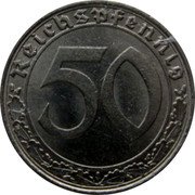 Germany 50 Reichspfennig 1939 J KM# 95 Third Reich / Standard Coinage coin reverse