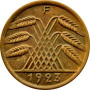 Germany 50 Rentenpfennig 1923 F KM# 34 Rentenmark Coinage coin reverse Germany 50 Rentenpfennig 1923 F KM# 34 Rentenmark Coinage coin reverse
