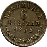 Germany 6 Kreuzer 1835 L KM# 134 Saxe-Meiningen / Duchy / Regular Coinage coin reverse