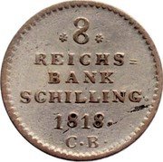 Germany 8 Reichsbank Schilling 1818 CB KM# 152 Schleswig-Holstein / Duchy / Standard Coinage coin reverse