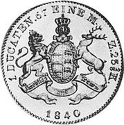 Germany Ducat 1840 AD KM# 587 Württemberg / Kingdom / Trade Coinage coin reverse Germany Ducat 1840 AD KM# 587 Württemberg / Kingdom / Trade Coinage coin reverse