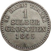 Germany Groschen 1845 A KM# 157 Waldeck-Pyrmont / Principality / Regular Coinage coin reverse