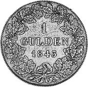 Germany Gulden 1843 KM# 574 Württemberg / Kingdom / Regular Coinage coin reverse Germany Gulden 1843 KM# 574 Württemberg / Kingdom / Regular Coinage coin reverse