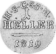 Germany Heller 1819 KM# 135 Saxe-Coburg-Saalfeld / Duchy / Regular Coinage coin reverse