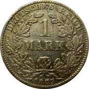 Germany Mark 1875 B KM# 7 Standard Coinage coin obverse Germany Mark 1875 B KM# 7 Standard Coinage coin obverse