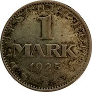 Germany Mark 1925 A KM# 42 Reichsmark Coinage coin reverse Germany Mark 1925 A KM# 42 Reichsmark Coinage coin reverse