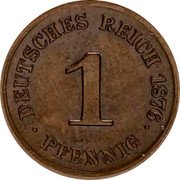 Germany Pfennig 1876 G KM# 1 Standard Coinage coin reverse Germany Pfennig 1876 G KM# 1 Standard Coinage coin reverse
