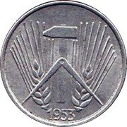 Germany Pfennig 1953 A KM# 5 Democratic Republic / Standard Coinage coin reverse Germany Pfennig 1953 A KM# 5 Democratic Republic / Standard Coinage coin reverse