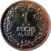 Germany Reichsmark 1927 J KM# 44 Reichsmark Coinage coin reverse Germany Reichsmark 1927 J KM# 44 Reichsmark Coinage coin reverse