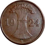Germany Reichspfennig 1924 E KM# 37 Reichsmark Coinage coin reverse