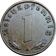 Germany Reichspfennig 1940 A KM# 89 Third Reich / Standard Coinage coin reverse Germany Reichspfennig 1940 A KM# 89 Third Reich / Standard Coinage coin reverse