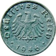 Germany Reichspfennig 1946 F KM# A103 Post WWII Coinage coin obverse