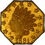 USA 1/4 Dollar Small Indian Head (Octagonal) 1881 KM# 2.3 *YEAR* coin obverse