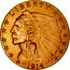 USA 2 ½ Dollars Indian Head - Quarter Eagle 1914 D KM# 128 LIBERTY B.L.P. coin obverse