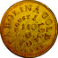USA 5 Dollars 1834 KM# 97.1 Christopher Bechtler (North Carolina) CAROLINA GOLD. 20 CARATS AUGUST 1.1834 140. G. coin reverse