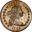 USA Dollar Draped Bust 1795 Centered bust KM# 18 LIBERTY coin obverse
