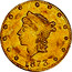 USA ¼ Dollar Small Liberty head (Round) 1873 KM# 5.6 *YEAR* coin obverse