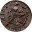 USA Farthing 1760 Large letters KM# Tn21.1 Hibernia Voce Populi HIBERNIA coin reverse