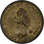 USA Farthing 1766 KM# Tn23 William Pitt tokens THE RESTORE OF ∙ COMMERCE NO STAMPS coin obverse