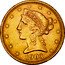 USA Five D. Liberty (Coronet Head) - Half Eagle 1903 Proof KM# 101 LIBERTY coin obverse