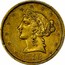 USA Five Dollars Wass Molitor (Small head) 1852 KM# 55 W. M. & CO coin obverse