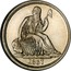 USA One Dime Seated Liberty 1837 Large date KM# 61 LIBERTY coin obverse
