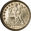 USA One Dime Seated Liberty 1855 KM# 77 LIBERTY coin obverse