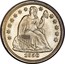 USA One Dime Seated Liberty 1856 small date KM# A63.2 LIBERTY coin obverse