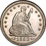 USA Quar. Dol. Seated Liberty 1853 KM# 78 LIBERTY coin obverse