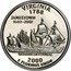 USA Quarter Dollar Virginia 2000 S KM# 309a VIRGINIA 1788 JAMESTOWN 1607-2007 QUADRICENTENNIAL E PLURIBUS UNUM coin reverse