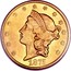 USA Twenty D. Liberty Double Eagle 1875 CC KM# 74.2 LIBERTY DATE coin obverse