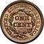USA Cent Braided Hair 1845 KM# 67 UNITED STATES OF AMERICA ONE CENT coin reverse