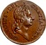 USA Halfpenny Hibernia Harp Right 1722 KM# 21 GEORGIUS ∙ DEI ∙ GRATIA ∙ REX ∙ coin obverse