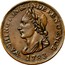 USA One Cent Washington Portrait Piece 1783 KM# Tn39 WASHINGTON & INDEPENDENCE coin obverse