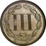 USA III Cents Three Cent Nickel 1872 KM# 95 III coin reverse
