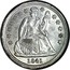 USA One Dime Seated Liberty 1841 KM# 63.2 LIBERTY coin obverse