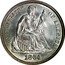USA One Dime Seated Liberty 1864 S KM# 92 UNITED STATES OF AMERICA LIBERTY coin obverse