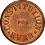 USA One Cent (Civil War Patriotic Token. Constitution for Ever) CONSTITUTION FOR EVER coin obverse