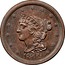 USA Half Cent Braided Hair 1849 large date KM# 70 LIBERTY coin obverse