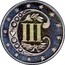 USA III Cents Type 3 1867 KM# 88 III coin reverse