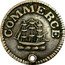 UK One Farthing Commerce Token 1828  COMMERCE coin obverse